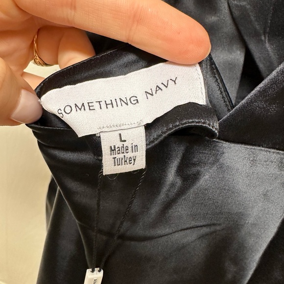 NWT Something Navy Silky Cutout Halter Dress - Picture 5 of 5